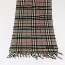 Burberrys Nova Check Scarf Wool Gray Auth am10645-4