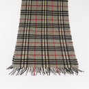 Burberrys Nova Check Scarf Wool Gray Auth am10645-8