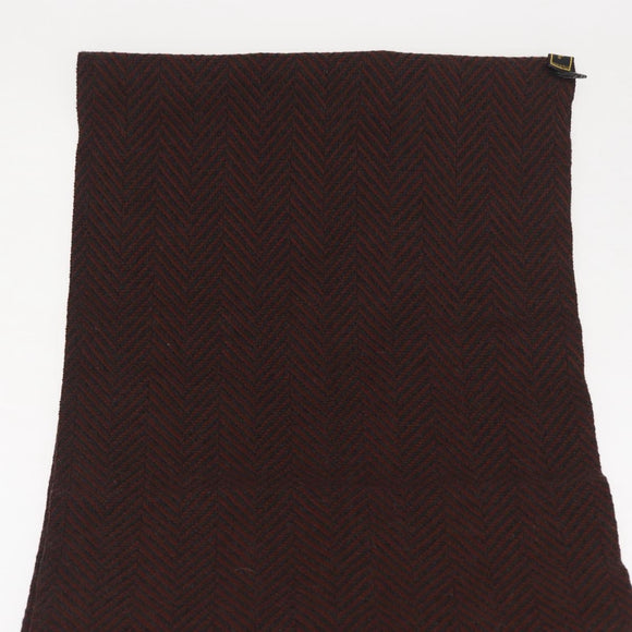 FENDI Zucca Scarf Wool Brown Black Auth am10646