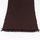 FENDI Zucca Scarf Wool Brown Black Auth am10646-16