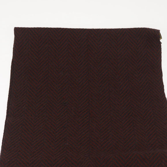 FENDI Zucca Scarf Wool Brown Black Auth am10646