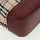 BURBERRY Nova Check Shoulder Bag Canvas Leather Beige Red gold Auth am10647V-10