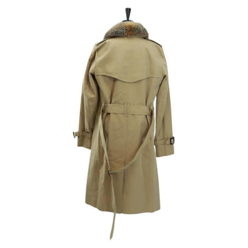 BURBERRY Fur Trench Coat Jacket Cotton Size 38 Beige Auth am10650V - 0