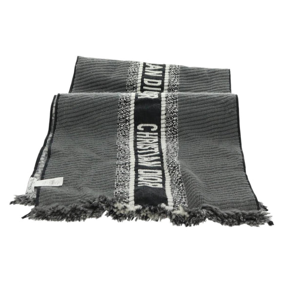 Christian Dior Oblique Großer Schal Wolle Schwarz Original am10653V