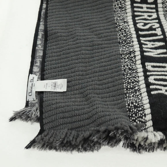 Christian Dior Oblique Großer Schal Wolle Schwarz Original am10653V