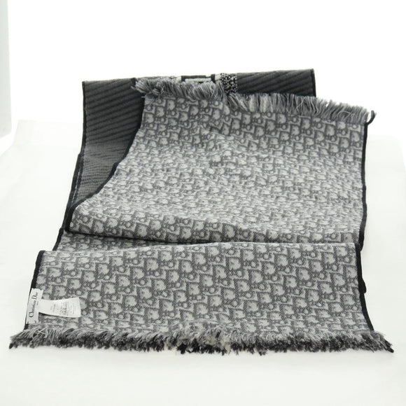Christian Dior Oblique Großer Schal Wolle Schwarz Original am10653V