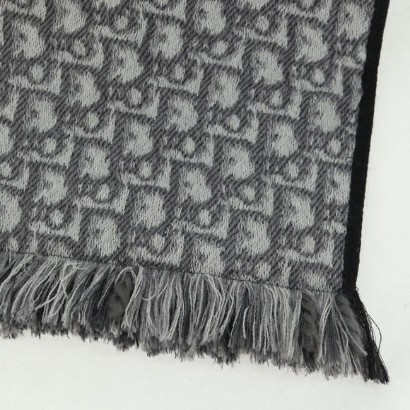 Christian Dior Oblique Großer Schal Wolle Schwarz Original am10653V