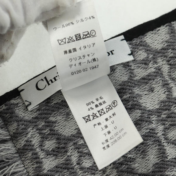 Christian Dior Oblique Großer Schal Wolle Schwarz Original am10653V
