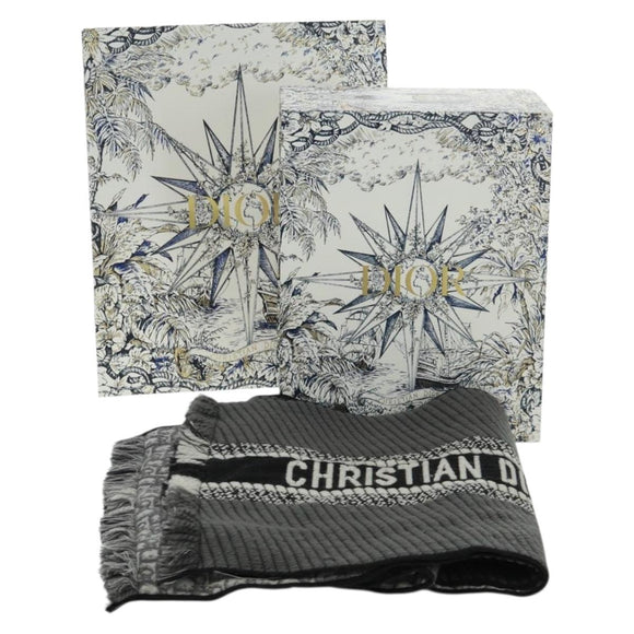 Christian Dior Oblique Großer Schal Wolle Schwarz Original am10653V