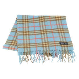 Burberrys Nova Check Scarf Cashmere Light Blue Auth am10659