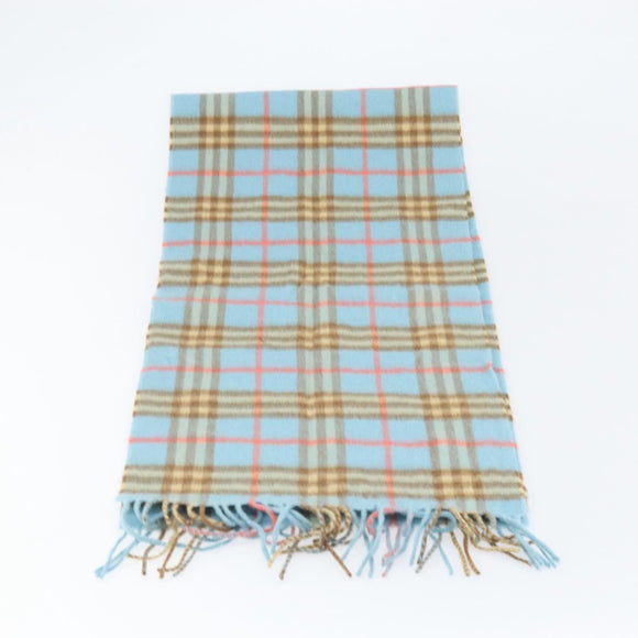 Burberrys Nova Check Scarf Cashmere Light Blue Auth am10659