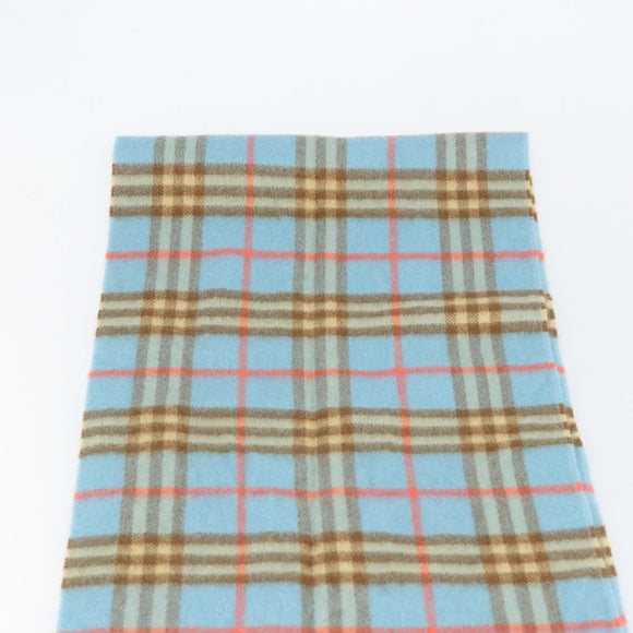 Burberrys Nova Check Scarf Cashmere Light Blue Auth am10659