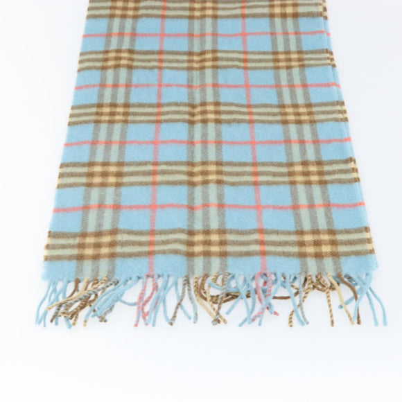 Burberrys Nova Check Scarf Cashmere Light Blue Auth am10659