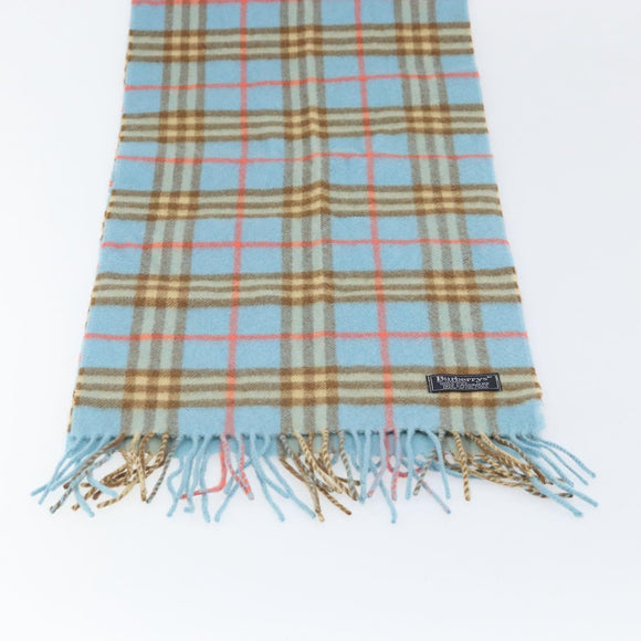 Burberrys Nova Check Scarf Cashmere Light Blue Auth am10659