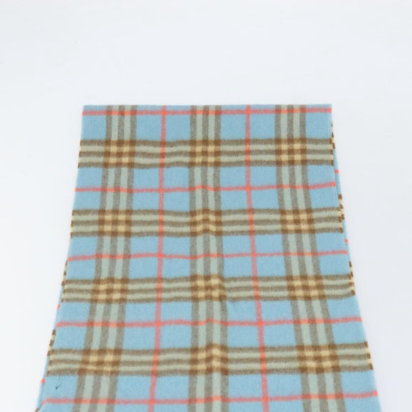 Burberrys Nova Check Scarf Cashmere Light Blue Auth am10659