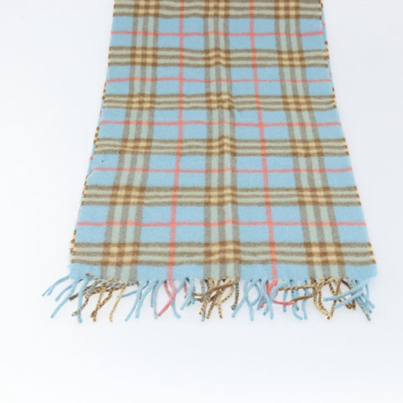 Burberrys Nova Check Scarf Cashmere Light Blue Auth am10659