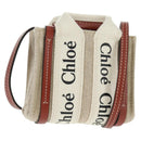 Chloe Woody Mini Hand Bag Canvas 2way Ivory Auth am10661SAV-1