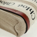 Chloe Woody Mini Hand Bag Canvas 2way Ivory Auth am10661SAV-9