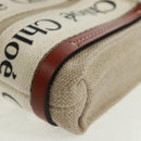 Chloe Woody Mini Hand Bag Canvas 2way Ivory Auth am10661SAV-15