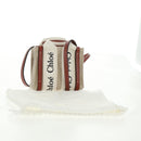 Chloe Woody Mini Hand Bag Canvas 2way Ivory Auth am10661SAV-12