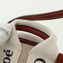 Chloe Woody Mini Hand Bag Canvas 2way Ivory Auth am10661SAV-7