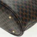 CELINE Macadam Canvas Tote Bag PVC Leather Black Gold Auth am10664V-15