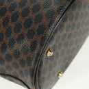 CELINE Macadam Canvas Tote Bag PVC Leather Black Gold Auth am10664V-16