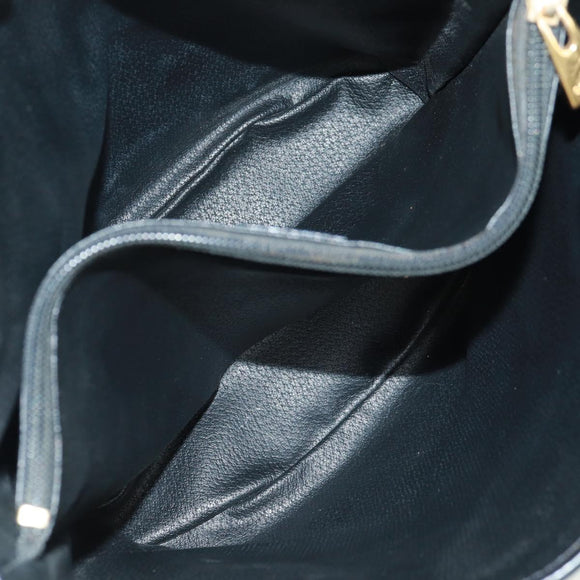 CELINE Macadam Canvas Tote Bag PVC Leather Black Gold Auth am10664V