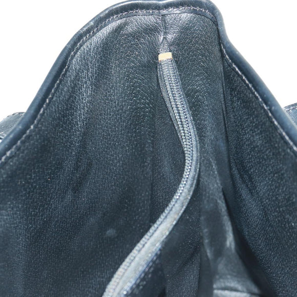 CELINE Macadam Canvas Tote Bag PVC Leather Black Gold Auth am10664V