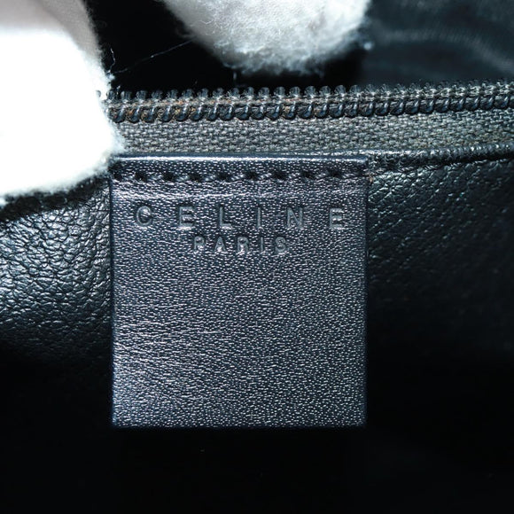 CELINE Macadam Canvas Tote Bag PVC Leather Black Gold Auth am10664V