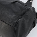 Salvatore Ferragamo Gancini Hand Bag Leather Black Silver Auth am10665-8