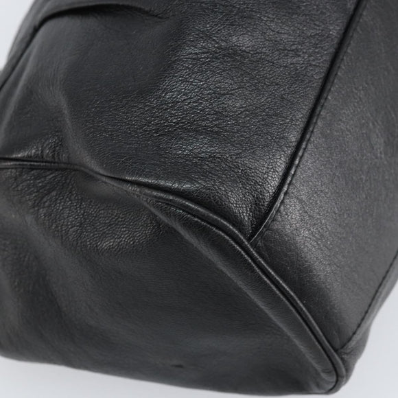 Salvatore Ferragamo Gancini Hand Bag Leather Black Silver Auth am10665