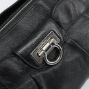 Salvatore Ferragamo Gancini Hand Bag Leather Black Silver Auth am10665-18