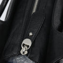 Salvatore Ferragamo Gancini Hand Bag Leather Black Silver Auth am10665-9