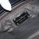 Salvatore Ferragamo Gancini Hand Bag Leather Black Silver Auth am10665-19