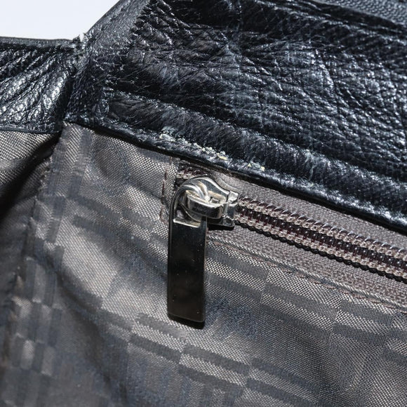 Salvatore Ferragamo Gancini Hand Bag Leather Black Silver Auth am10665