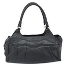 Salvatore Ferragamo Gancini Hand Bag Leather Black Silver Auth am10665-2