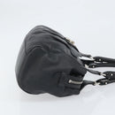 Salvatore Ferragamo Gancini Hand Bag Leather Black Silver Auth am10665-3