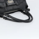 Salvatore Ferragamo Gancini Hand Bag Leather Black Silver Auth am10665-7