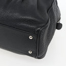 Salvatore Ferragamo Gancini Hand Bag Leather Black Silver Auth am10666-10
