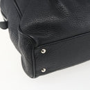 Salvatore Ferragamo Gancini Hand Bag Leather Black Silver Auth am10666-13