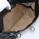 Salvatore Ferragamo Gancini Hand Bag Leather Black Silver Auth am10666-22
