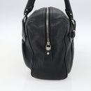 Salvatore Ferragamo Gancini Hand Bag Leather Black Silver Auth am10666-4