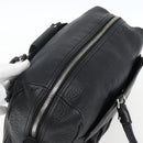 Salvatore Ferragamo Gancini Hand Bag Leather Black Silver Auth am10666-6