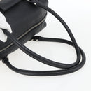 Salvatore Ferragamo Gancini Hand Bag Leather Black Silver Auth am10666-7