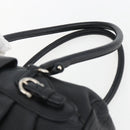 Salvatore Ferragamo Gancini Hand Bag Leather Black Silver Auth am10666-8
