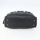 Salvatore Ferragamo Gancini Hand Bag Leather Black Silver Auth am10666-9
