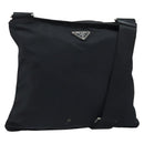 PRADA Shoulder Bag Nylon Black Silver Auth am10675-1