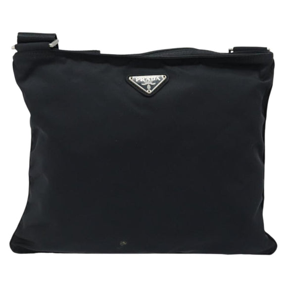 PRADA Shoulder Bag Nylon Black Silver Auth am10675