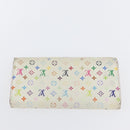 LOUIS VUITTON Multicolor Portefeuille Sarah Long Wallet 2 Set White Auth am10676-12